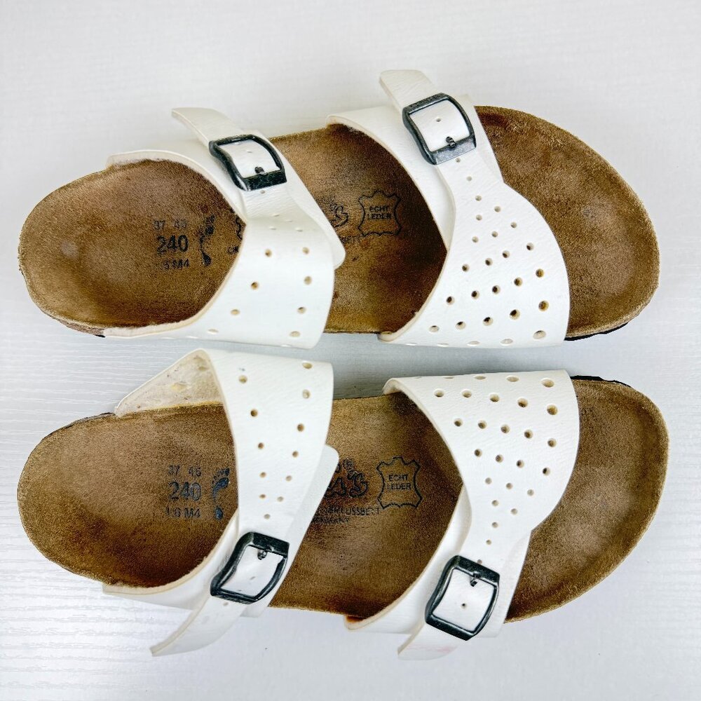 Birkenstock Birki's Freeport White Perforated Two Strap Sandals - Picture 5 of 10